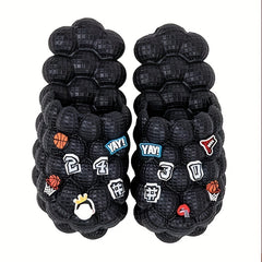 Men's Platform Bubble Slides with Charms Kids Outdoor Beach Shoes