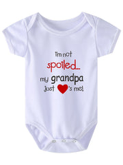 Casual I'm Not Spoiled My Grandpa Just Love Me Onesie for Baby Boys and Girls