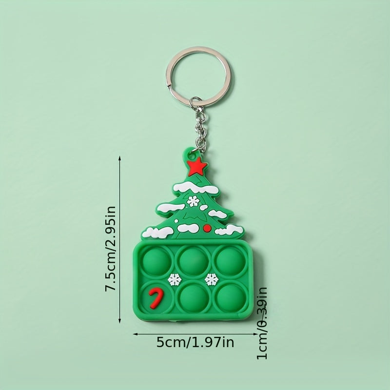 Christmas Series Silicone Keychain Toy Pendant Party Decor