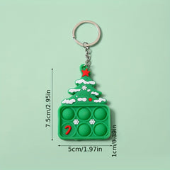 Christmas Series Silicone Keychain Toy Pendant Party Decor