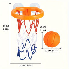 Kids Bathtub Basketball Basket & 3 Balls Set for Boys & Girls