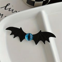 Girl's Halloween Bat Wings Barrette Funny Skull Dark Gothic Hair Accessory