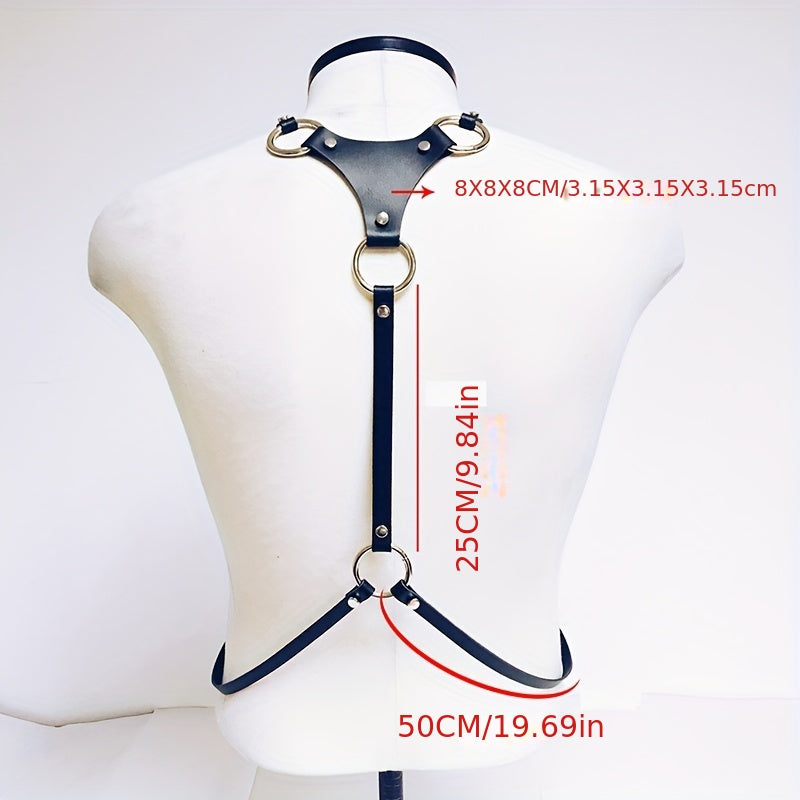Men's Punk Body Chest Harness PU Leather Adjustable Punk Chest Belt