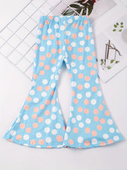 Girls Kids Polka Dot Flare Leg Pants Set Summer Clothes