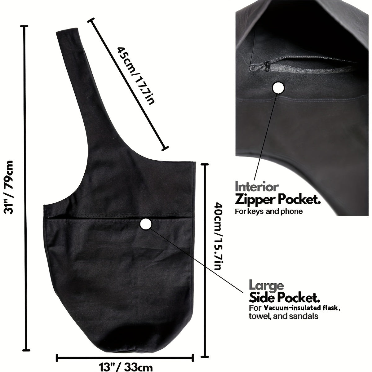 Yoga Mat Storage Bag with Large Side Pocket - Yoga Accessories