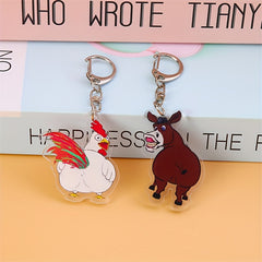 Funny Acrylic Keychain Cartoon Key Chain Backpack Bag Purse Car Key Pendant