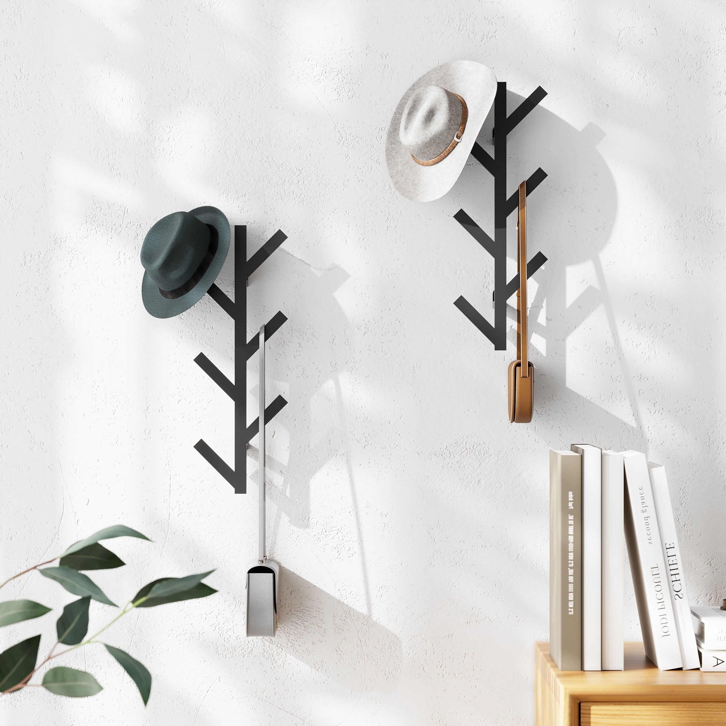 Modern Vertical Coat Rack Wall Mounted 40 64 Cm Metal Hat Rack For Wall