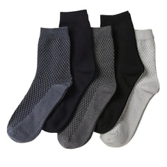 5Pairs Men's Vintage Crew Socks Breathable Deodorant Business Socks
