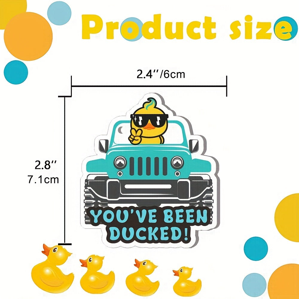 35 Duck Tag Game Cards with Rubber Bands - You've Been Ducked!