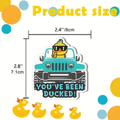35 Duck Tag Game Cards with Rubber Bands - You've Been Ducked!