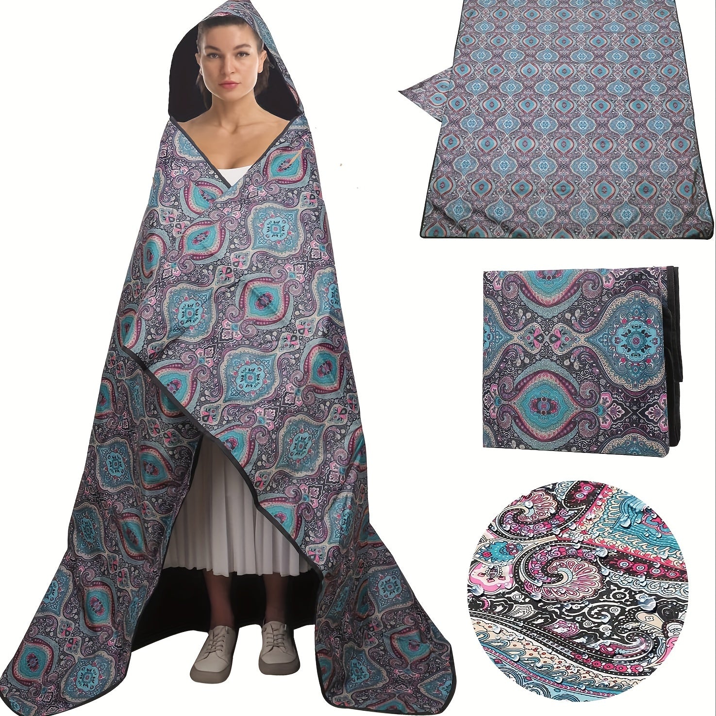 Large Sandfree Beach Blanket Waterproof Mat For 4-6 Adults
