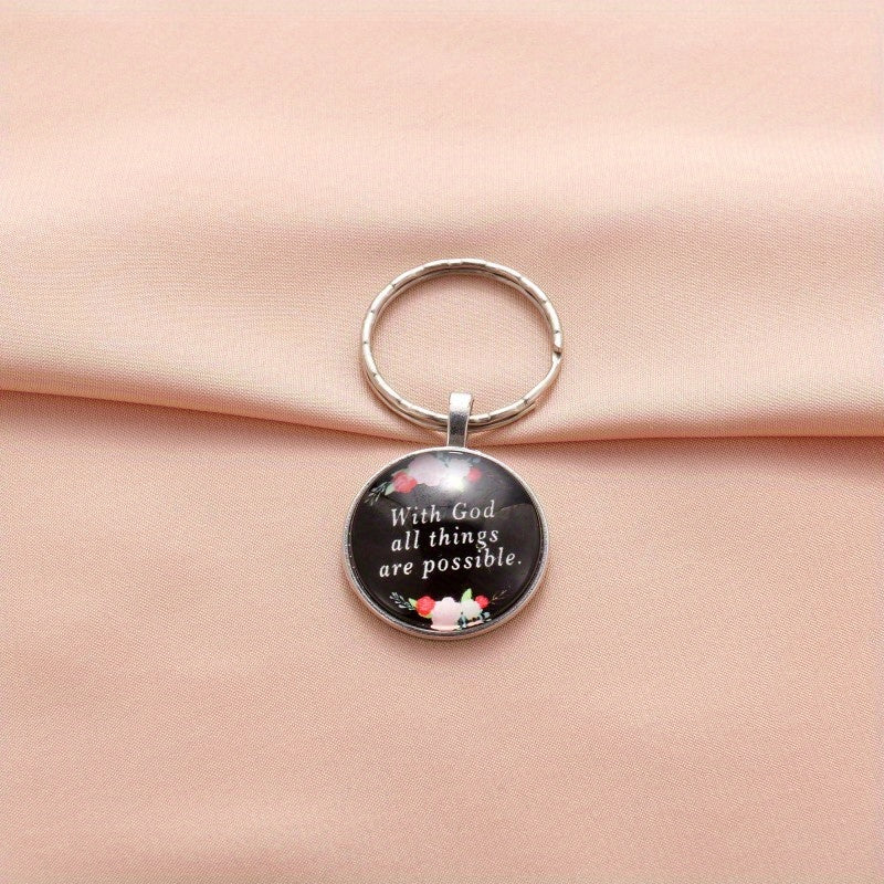 Boy's Keychain Retro Pink Flower For Boys Bag Accessories