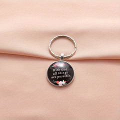 Boy's Keychain Retro Pink Flower For Boys Bag Accessories