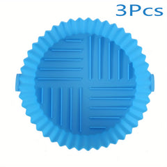 3pcs Air Fryer Silicone Liners Pot For 3-5 QT Air Fryer Reusable Baking Tray