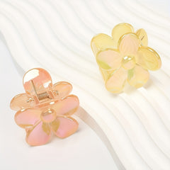 2 Flowers Shaped Claw Clip Hair Accessories for Girls Kids