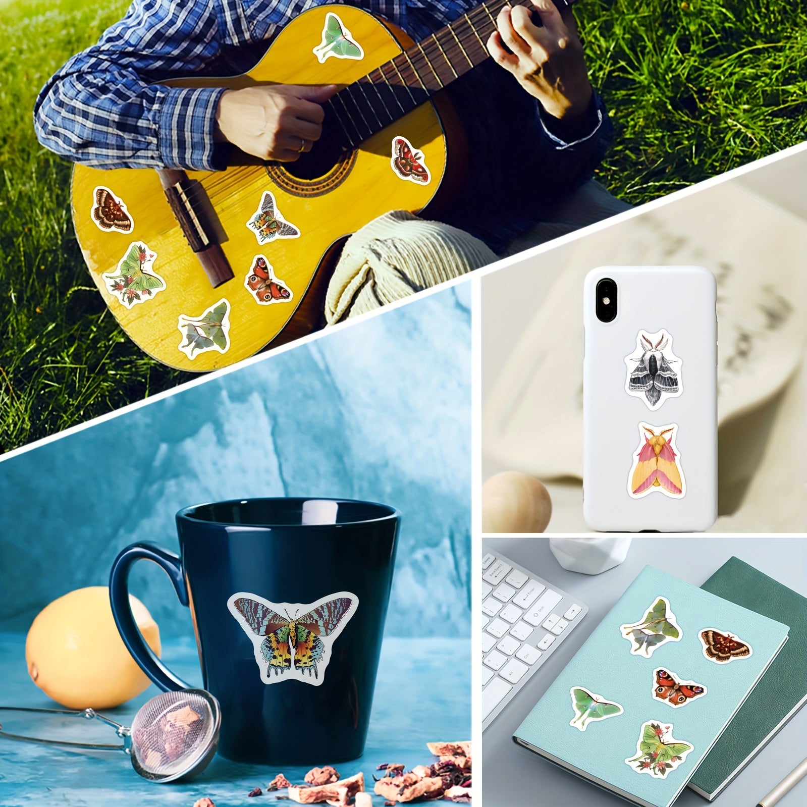 Mothman Stickers Roll 500pcs Vinyl Ghost Moth Insect Stickers