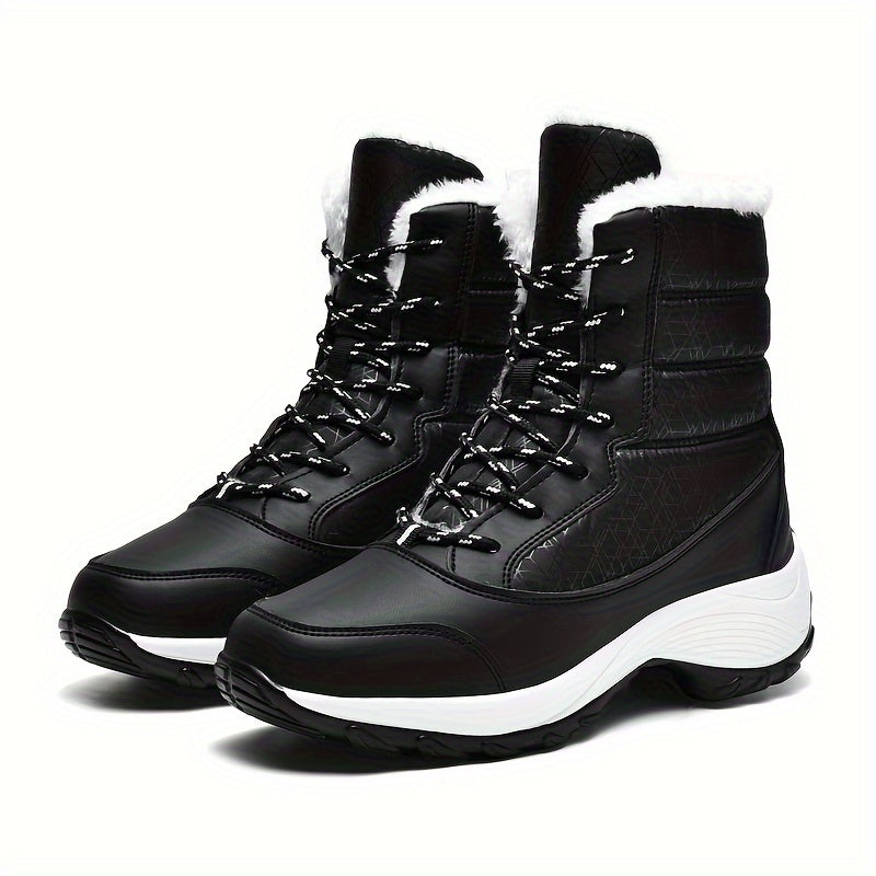 Soft Thick Bottom High Top Faux Leather Snow Boots
