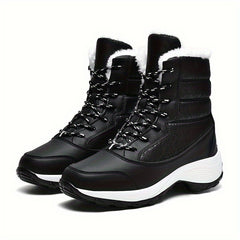Soft Thick Bottom High Top Faux Leather Snow Boots