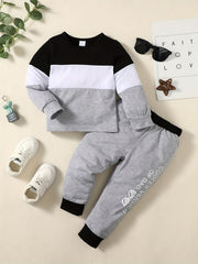 Boys Long Sleeve Sweatshirt & Sweatpants Set for Spring/Autumn