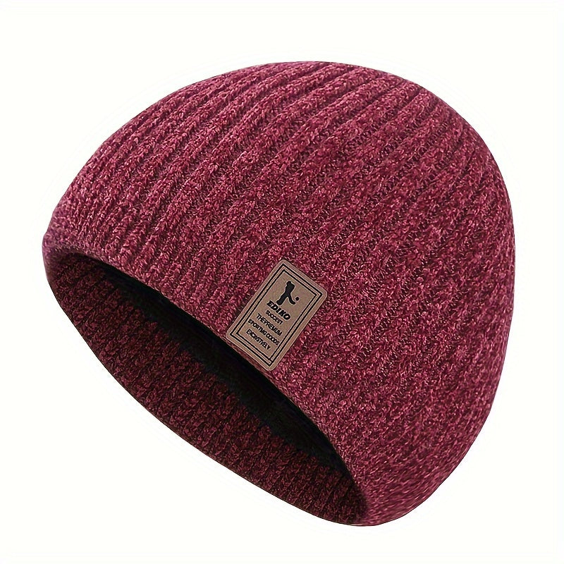 Winter Velvet Beanie Hat Knitted Hat Outdoor Cycling Coldproof Beanie Hat