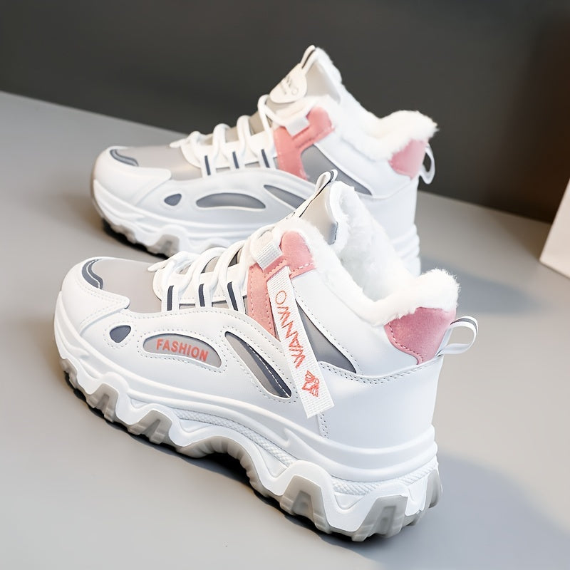 Women's Winter Plush High Sports Sneakers Waterproof