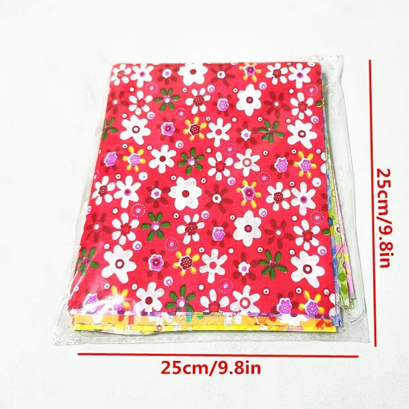 7pcs Ditsy Floral Pattern Cotton Cloth for DIY Patchwork Doll Clothes
