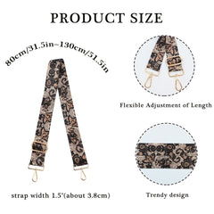 Vintage Print Bag Strap Wide Shoulder & Crossbody Bag Strap