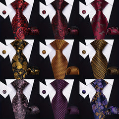 Men's Floral Jacquard Necktie Set - Business Party Wedding Gift