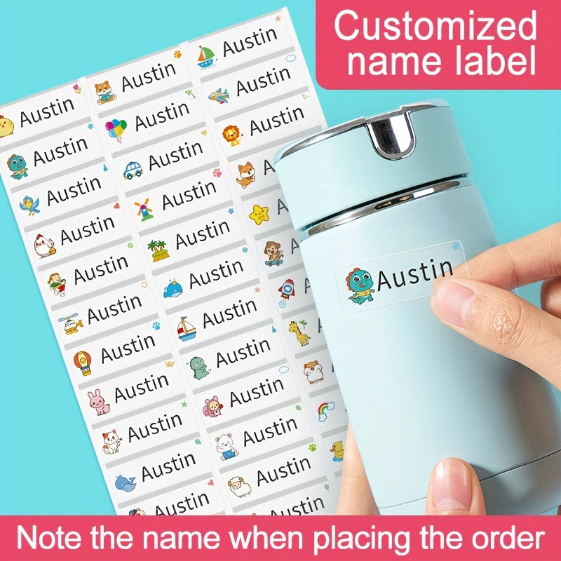 Custom Waterproof Name Sticker 3.4x1 Personalized Label for School Stationery