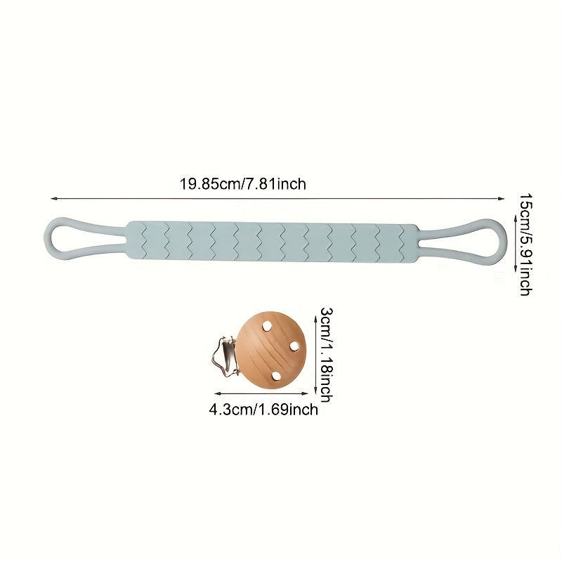 Silicone Pacifier Holder with Clip BPA-Free Chain for Teether Toys
