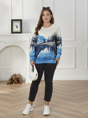 Print Long Sleeve Knit Top