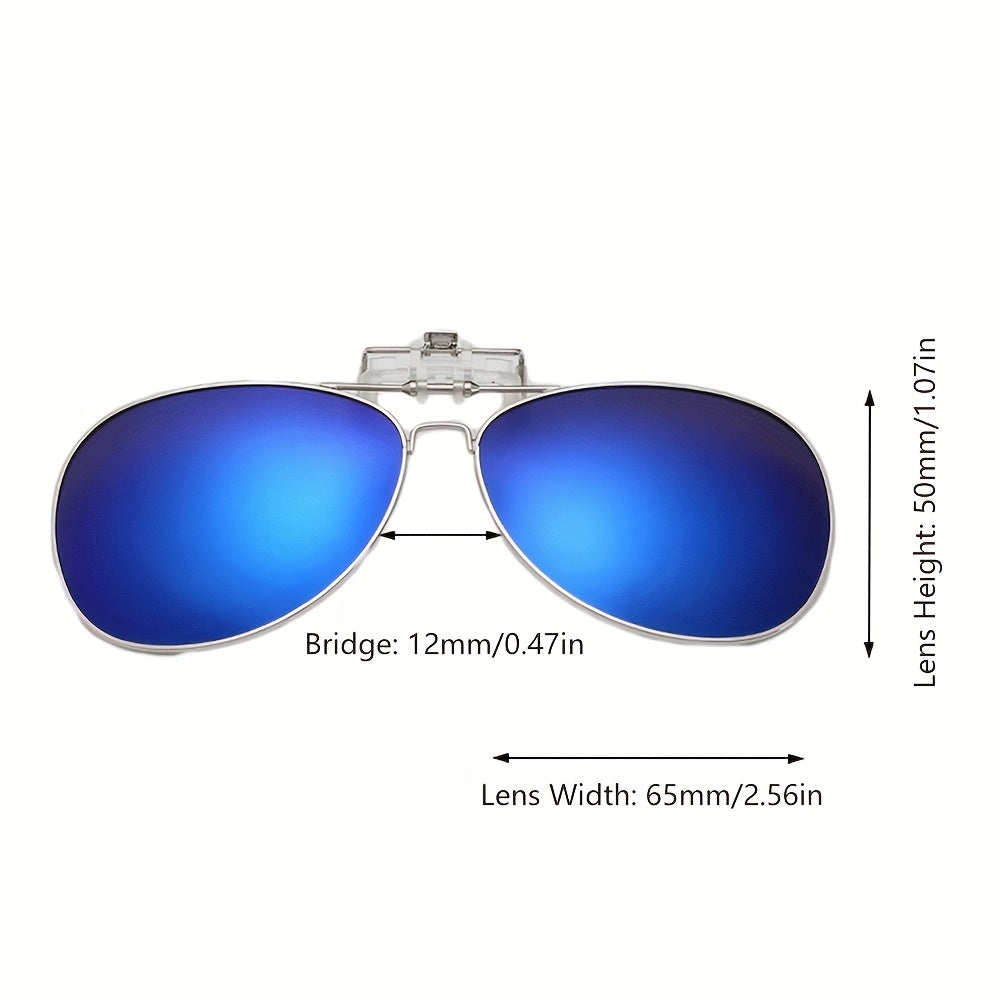 SOOLALA Alloy Frame Polarized Clip on Sunglasses