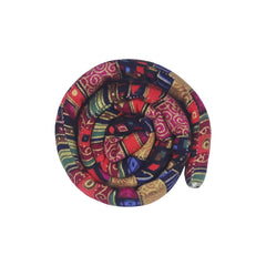 Ethnic Spiral Hairstyle Headband Bohemian Hair Ring Red Golden Patterns