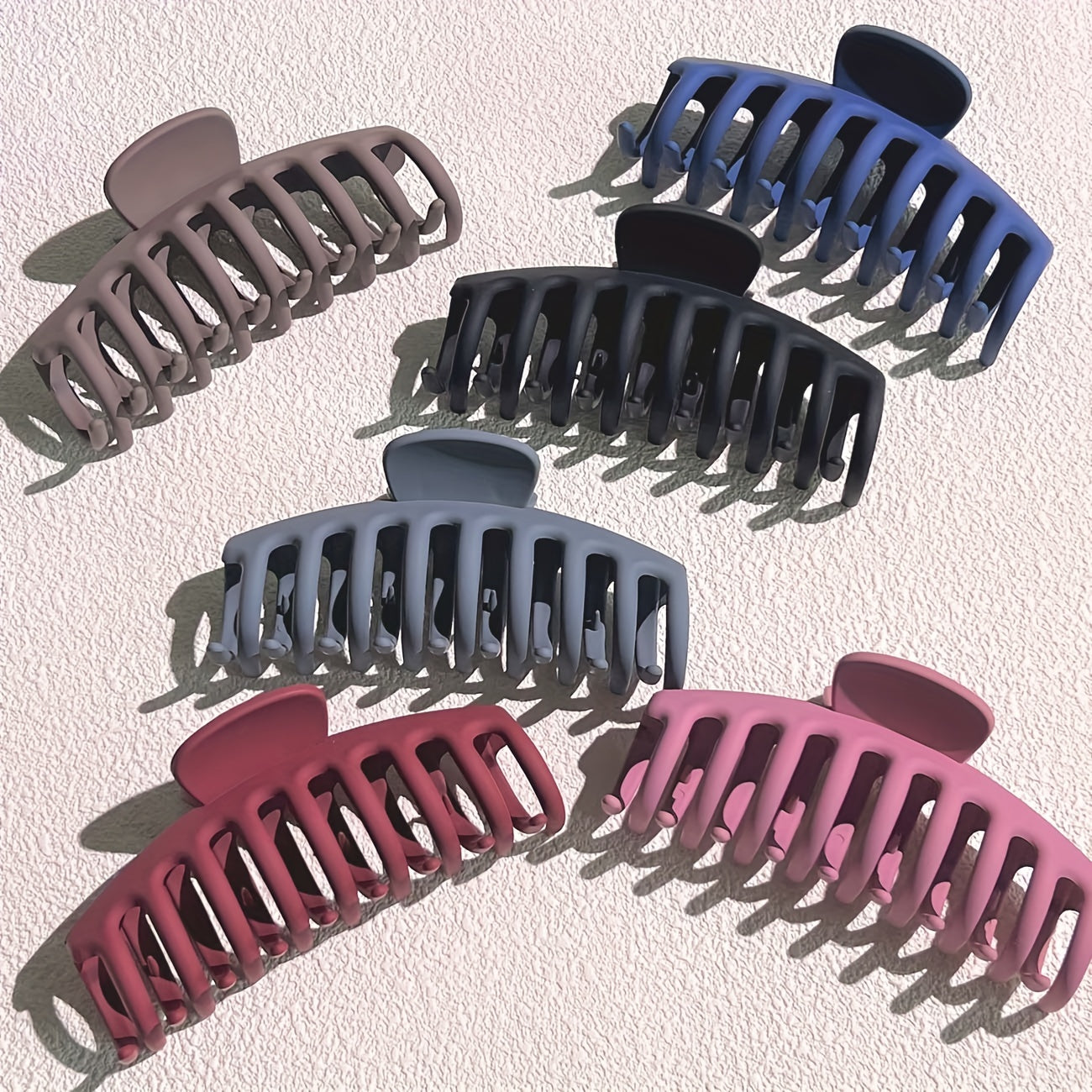 6pcs Large Frosted Hair Claw Non-slip Hair Accessories
