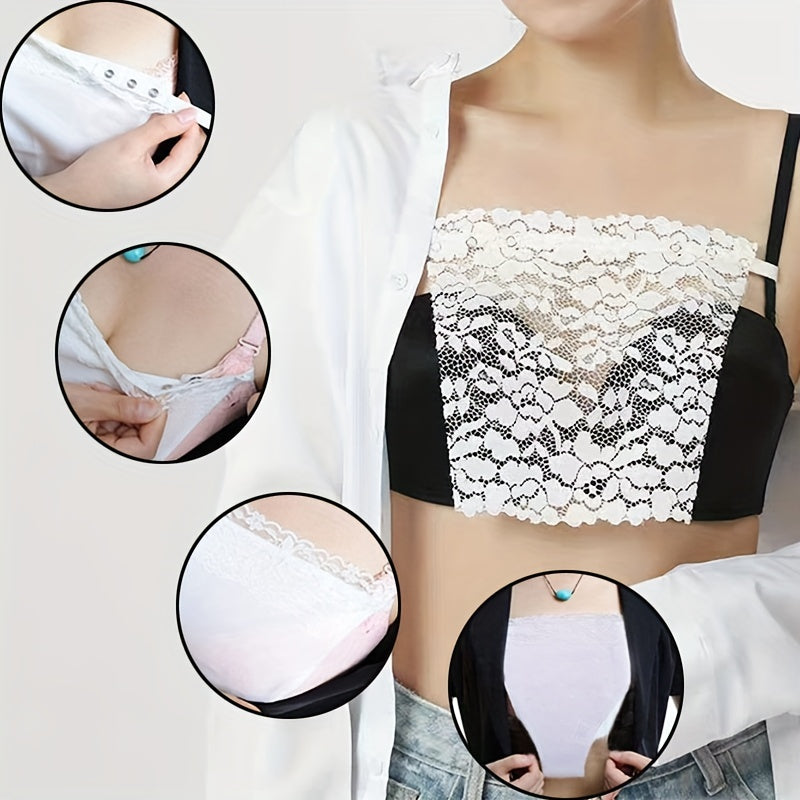Floral Lace Mesh Chest Cover Anti-peep Clip Invisible Breast Cover