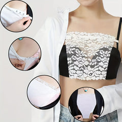 Floral Lace Mesh Chest Cover Anti-peep Clip Invisible Breast Cover