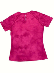 Tie Dye Crew Neck T Shirt Quick Drying Short Sleeve Tee