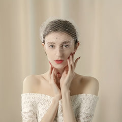 2pcs Rhinestone Hair Veils w/ Adjustable Headbands for All Hair Types