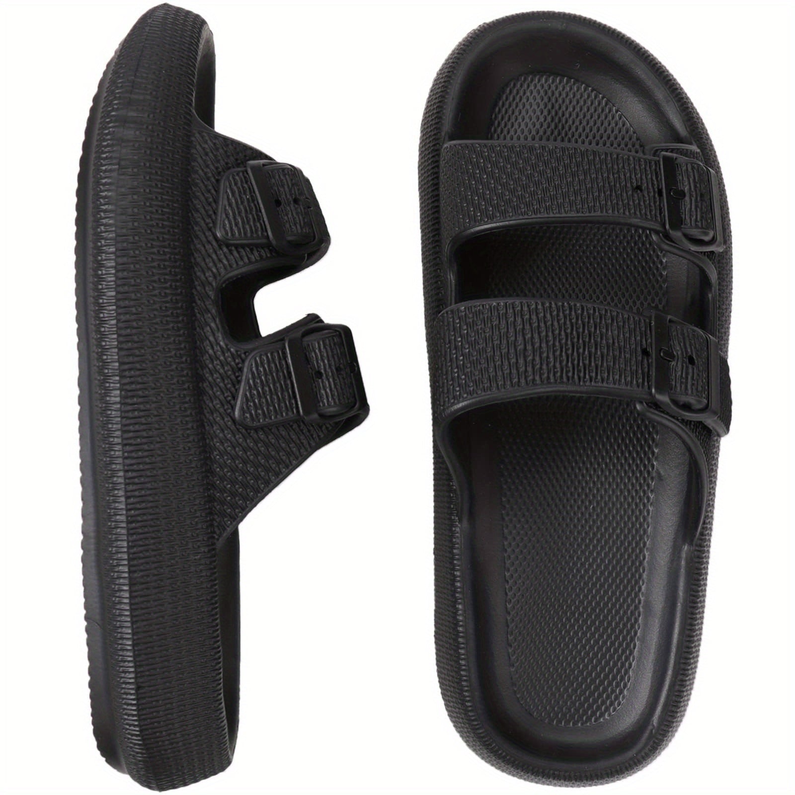 Men's Adjustable Strap Slip On Slides Casual Walking Slippers
