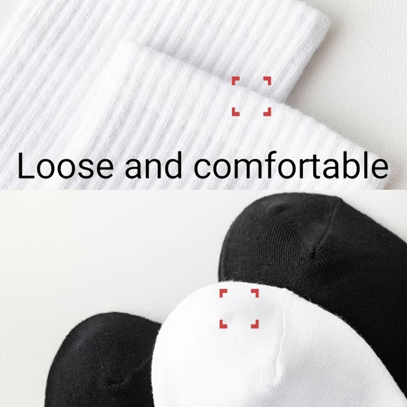 5 Pairs Solid Cotton Sports Socks Thickened Sweat Absorbing