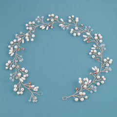 Silver Bridal Headpiece Faux Pearl Crystal Hair Accessories