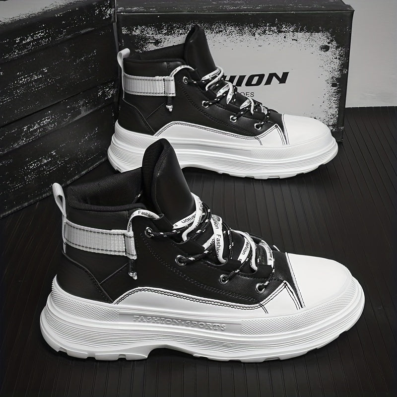 Men's Platform Lace up Boots for Casual Walking