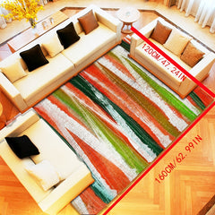 Geometric Loop Velvet Area Rug Soft Living Room Mat