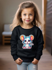 Toddler Cartoon Mouse Print Long Sleeve Sweatshirt