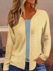 Eyelet Embroidered Open Front Cardigan