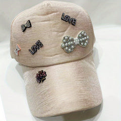 Y2K Rhinestone Cartoon Patch Baseball Cap for Women