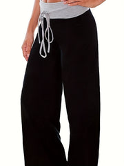 Floral Print Sleep Bottoms Lace Up Drawstring Pants