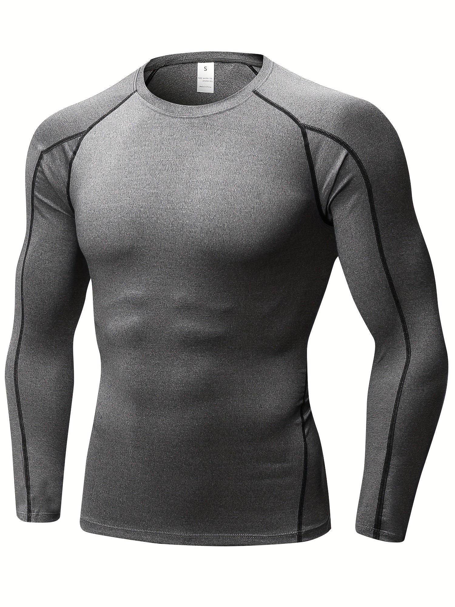 3pcs Men's Long Sleeve Compression Shirts For Sports Gym Fit