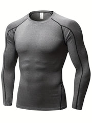 3pcs Men's Long Sleeve Compression Shirts For Sports Gym Fit