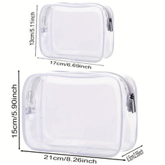 4pcs Clear Travel Toiletry Bags - Waterproof Makeup Organizers
